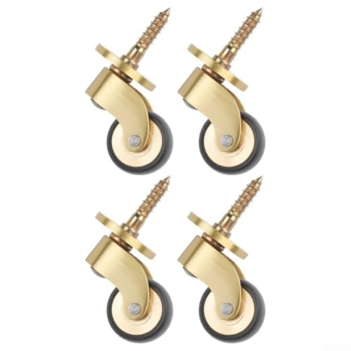 Set mit 4 Messingrollen, robust, mit 360-Grad-Rotation, geräuschloses Kugellager, für Möbel wie Sofas, Tische und Regale von Desiumite