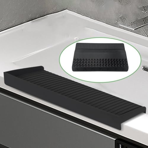 Spritzschutz für Küchenspüle mit Saugnapf-Design für effektive Wasserkontrolle und -vorbeugung (schwarz) von Desiumite