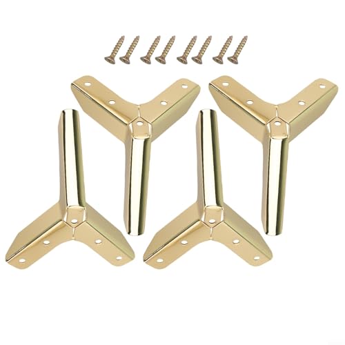 Stabile Ersatz-Metallbeine zur einfachen Verbesserung der Höhe Ihres Sofas oder Bettes (Gold, 12 cm) von Desiumite