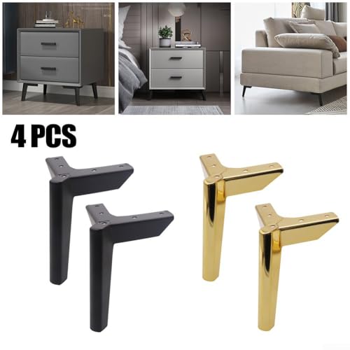 Stabile Ersatz-Metallbeine zur einfachen Verbesserung der Höhe Ihres Sofas oder Bettes (schwarz, 15 cm) von Desiumite