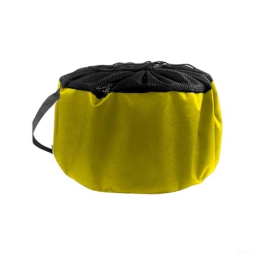Strapazierfähige Schlauch-Aufbewahrungstasche, Garten-Aufbewahrungstasche mit atmungsaktivem Netz-Design für Süßwasserrohre, elektrische Drähte, Abwasserrohre, Wasserrohre, Camping-Zubehör (gelb) von Desiumite
