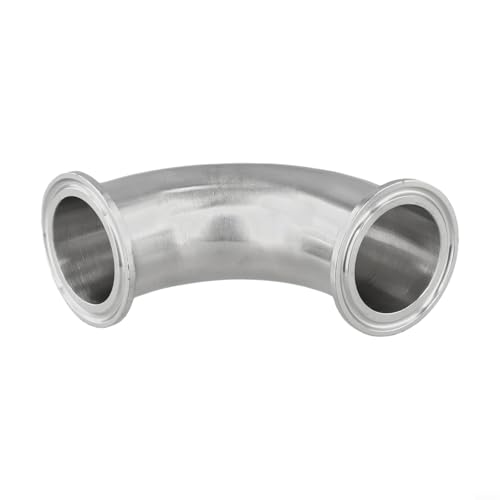 Winkelstück, 90 Grad, Tri-Klemmverschraubung für den Sanitärgebrauch, 1 5 Zoll, 2 Zoll und 3 Zoll Kompatibilität, Edelstahl (38 mm) von Desiumite