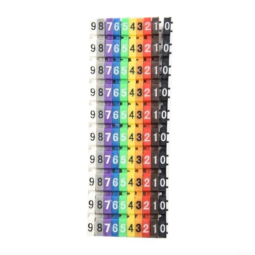 babominimer Kabelmarkierer, C-Typ, Nummernschilder, Draht-Identifikationsetiketten, 1,5–6 mm, bunte Kunststoff-Kabel-Management-Organizer (6 mm) von Desiumite
