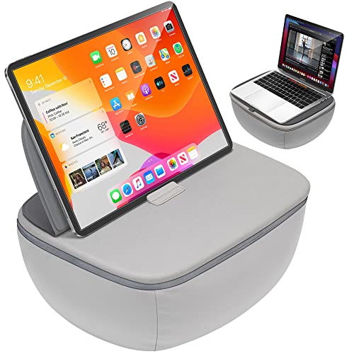 DesklogiCS CoolFoam Laptop-Tablet-Ständer mit Kissen, Ultra-dick, 17.8 bis 38.1 cm (7 bis 15 Zoll), waschbares Lycra-Kissen, Schreibtisch-iPad-Ständer, Büro, Freisprecheinrichtung von DeskLogics