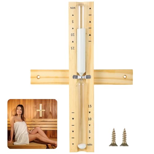 15 Minuten Holz Sauna Sanduhr Timer Drehbares Design Wandmontage Elegante Sanduhr für Entspannung von Deskium