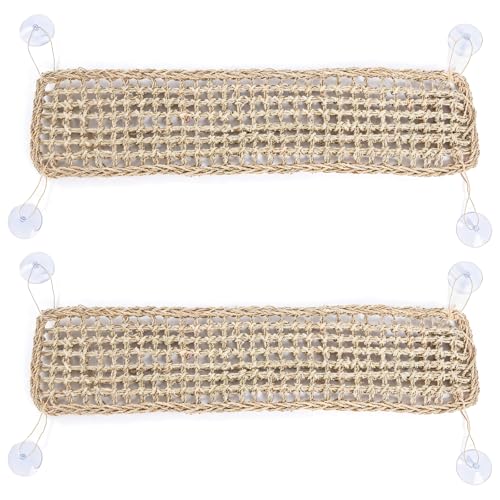 2er-Pack natürlich gewebte Reptilien-Hängematte, Kletternetz mit Metallhaken für Bartagamen, Eidechsen, Geckos, handgefertigte Liegeplattform 2er-Pack natürlich gewebte Reptilien-Hängematte, Kletternetz mit Metallhaken für Bartagamen, Eidechsen, Geckos, handgefertigte Liegeplattform von Deskium