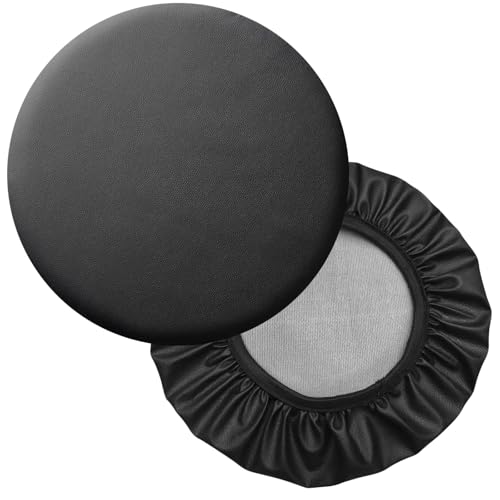 Deskium 2er-Pack wasserdichte Barhocker-Bezüge, dehnbare, runde Leder-Sitzschoner für Salon und Spa, elastischer Drehstuhl-Schonbezug von Deskium