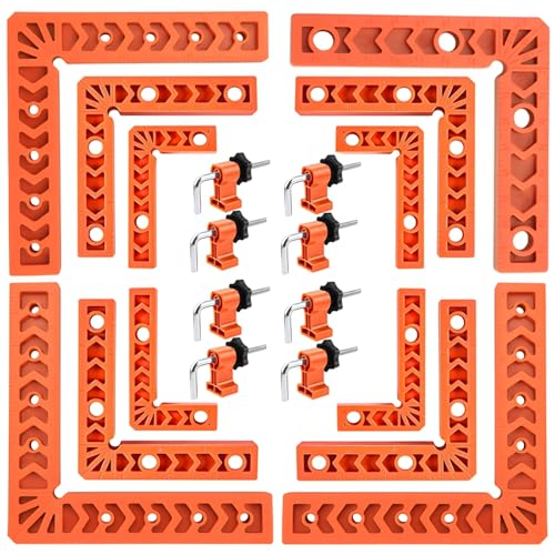 Für Holzbearbeitung, Winkelbefestigung, präzise Projekte, 12 Stück, 90° verstellbare rechtwinklige Klemmen, robustes Eckklemmen-Set, hochfestes ABS-Material, ideal von Deskium