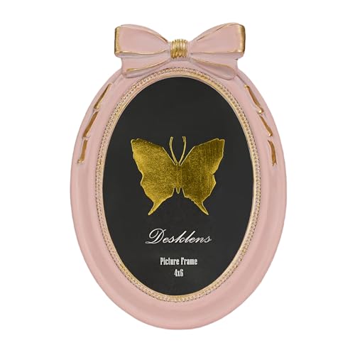Desklens Vintage-Bilderrahmen, 10,2 x 15,2 cm, goldfarben, antiker kunstvoller Bilderrahmen, viktorianischer Retro, dekorativer Bilderrahmen für Tischplatte und Wand, Barock-Heimdekor-Rahmen von Desklens