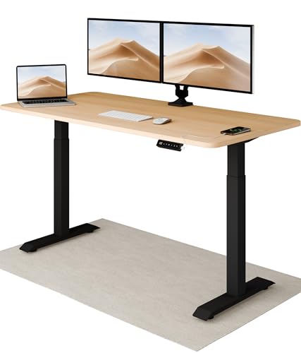 Desktronic Höhenverstellbarer Schreibtisch 160x80 cm - Stabiler Schreibtisch Höhenverstellbar Elektrisch - Standing Desk mit Touchscreen und Integrierten Ladesteckern von Desktronic