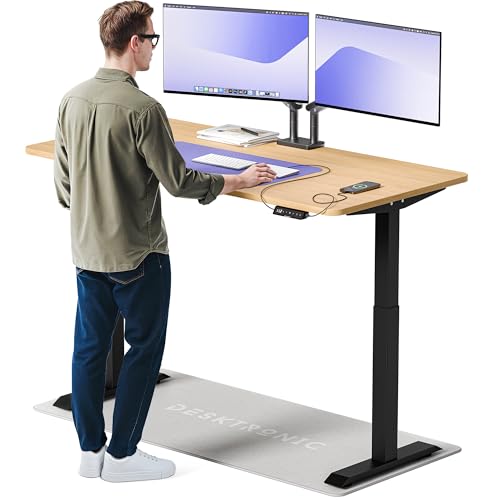 Desktronic Homeone Höhenverstellbarer Schreibtisch 160 × 80 cm – Elektrischer Schreibtisch Mit Zwei Elektrischen Motoren, Touchscreen-Steuerung Und Integrierten USB-a- Und USB-c-ladeanschlüssen von Desktronic