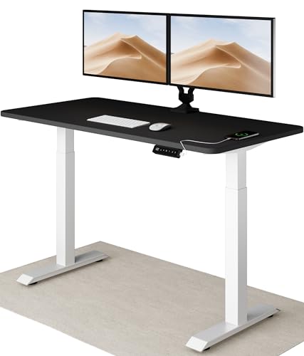 Desktronic Höhenverstellbarer Schreibtisch 140x70 cm - Stabiler Schreibtisch Höhenverstellbar Elektrisch - Standing Desk mit Touchscreen und Integrierten Ladesteckern von Desktronic