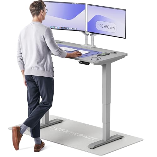 Desktronic HomePro Höhenverstellbarer Schreibtisch 120 × 60 cm – Elektrischer Schreibtisch Mit Zwei Elektrischen Motoren, Touchscreen-Steuerung und Integrierten USB-A- und USB-C-Ladeanschlüssen von Desktronic