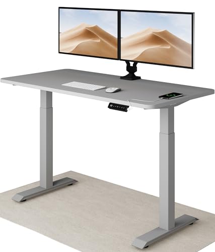 Desktronic Höhenverstellbarer Schreibtisch 140x70 cm - Stabiler Schreibtisch Höhenverstellbar Elektrisch - Standing Desk mit Touchscreen und Integrierten Ladesteckern von Desktronic