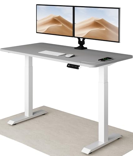 Desktronic Höhenverstellbarer Schreibtisch 140x70 cm - Stabiler Schreibtisch Höhenverstellbar Elektrisch - Standing Desk mit Touchscreen und Integrierten Ladesteckern von Desktronic