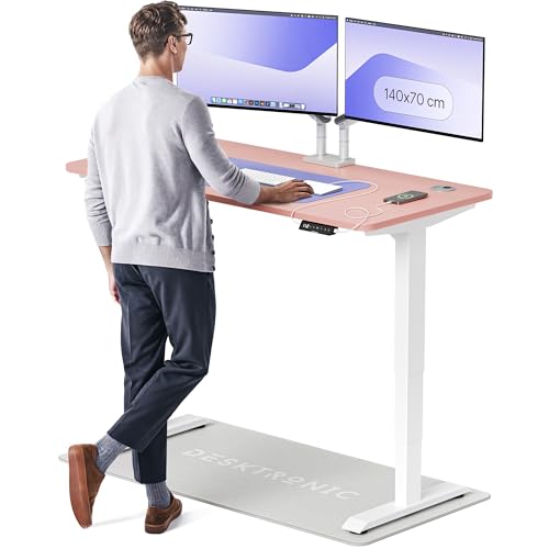 Desktronic Höhenverstellbarer Schreibtisch (140x70cm) – Elektrisch höhenverstellbar mit flüsterleisem Dual-Motor & Touchscreen – Hohe Tragfähigkeit – Stehtisch HomePro von Desktronic
