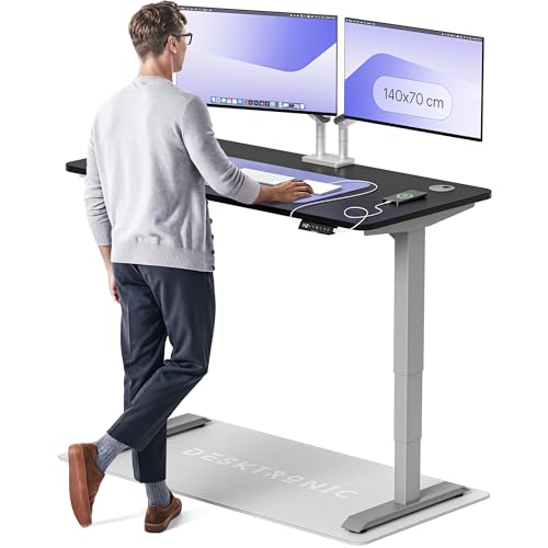 Desktronic Höhenverstellbarer Schreibtisch (140x70cm) - Schreibtisch Höhenverstellbar Elektrisch mit Flüsterleisem Dual-Motor & Touchscreen - Hohe Tragfähigkeit - Stehtisch HomePro von Desktronic