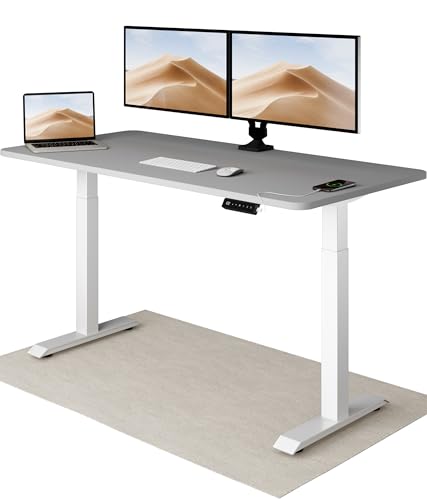 Desktronic Höhenverstellbarer Schreibtisch 160x80 cm - Stabiler Schreibtisch Höhenverstellbar Elektrisch - Standing Desk mit Touchscreen und Integrierten Ladesteckern von Desktronic