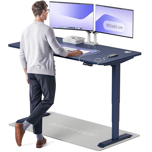 Desktronic Höhenverstellbarer Schreibtisch (160x80cm) – Elektrisch höhenverstellbar mit flüsterleisem Dual-Motor & Touchscreen – Hohe Tragfähigkeit – Stehtisch HomePro von Desktronic