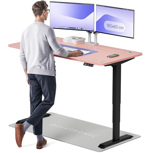 Desktronic Höhenverstellbarer Schreibtisch (160x80cm) – Elektrisch höhenverstellbar mit flüsterleisem Dual-Motor & Touchscreen – Hohe Tragfähigkeit – Stehtisch HomePro von Desktronic