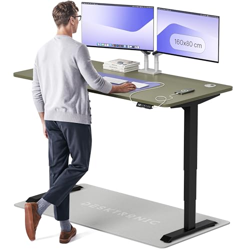 Desktronic Höhenverstellbarer Schreibtisch (160x80cm) – Elektrisch höhenverstellbar mit flüsterleisem Dual-Motor & Touchscreen – Hohe Tragfähigkeit – Stehtisch HomePro von Desktronic