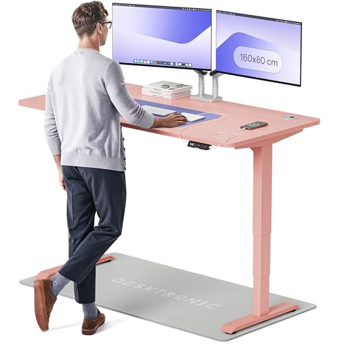 Desktronic Höhenverstellbarer Schreibtisch (160x80cm) – Elektrisch höhenverstellbar mit flüsterleisem Dual-Motor & Touchscreen – Hohe Tragfähigkeit – Stehtisch HomePro von Desktronic