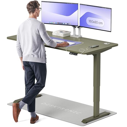 Desktronic Höhenverstellbarer Schreibtisch (160x80cm) – Elektrisch höhenverstellbar mit flüsterleisem Dual-Motor & Touchscreen – Hohe Tragfähigkeit – Stehtisch HomePro von Desktronic