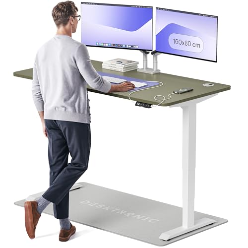 Desktronic Höhenverstellbarer Schreibtisch (160x80cm) – Elektrisch höhenverstellbar mit flüsterleisem Dual-Motor & Touchscreen – Hohe Tragfähigkeit – Stehtisch HomePro von Desktronic