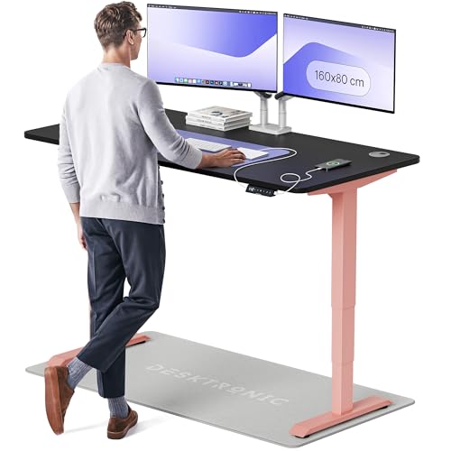 Desktronic Höhenverstellbarer Schreibtisch (160x80cm) – Elektrisch höhenverstellbar mit flüsterleisem Dual-Motor & Touchscreen – Hohe Tragfähigkeit – Stehtisch HomePro von Desktronic