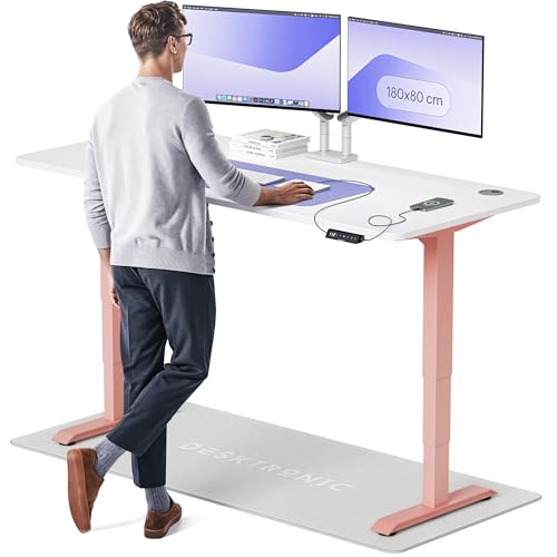 Desktronic Höhenverstellbarer Schreibtisch (180x80cm) – Elektrisch höhenverstellbar mit flüsterleisem Dual-Motor & Touchscreen – Hohe Tragfähigkeit – Stehtisch HomePro von Desktronic