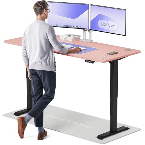 Desktronic Höhenverstellbarer Schreibtisch (180x80cm) – Elektrisch höhenverstellbar mit flüsterleisem Dual-Motor & Touchscreen – Hohe Tragfähigkeit – Stehtisch HomePro von Desktronic