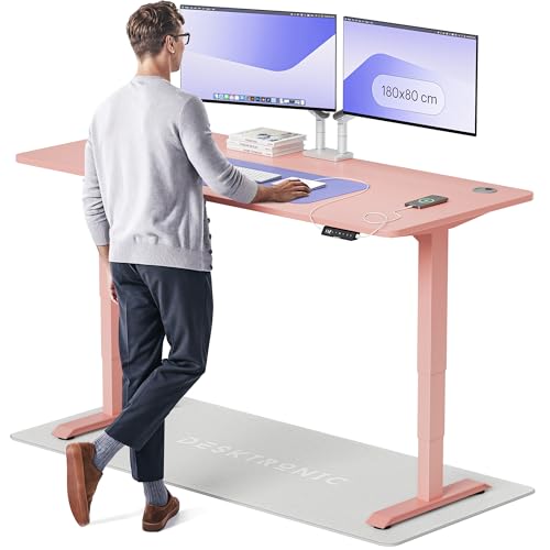 Desktronic Höhenverstellbarer Schreibtisch (180x80cm) – Elektrisch höhenverstellbar mit flüsterleisem Dual-Motor & Touchscreen – Hohe Tragfähigkeit – Stehtisch HomePro von Desktronic