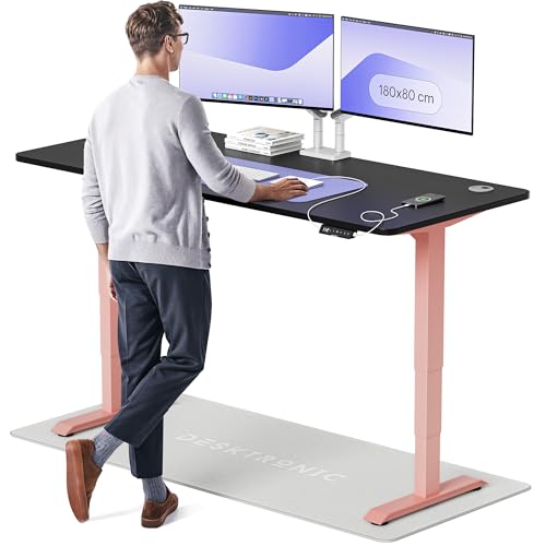 Desktronic Höhenverstellbarer Schreibtisch (180x80cm) – Elektrisch höhenverstellbar mit flüsterleisem Dual-Motor & Touchscreen – Hohe Tragfähigkeit – Stehtisch HomePro von Desktronic