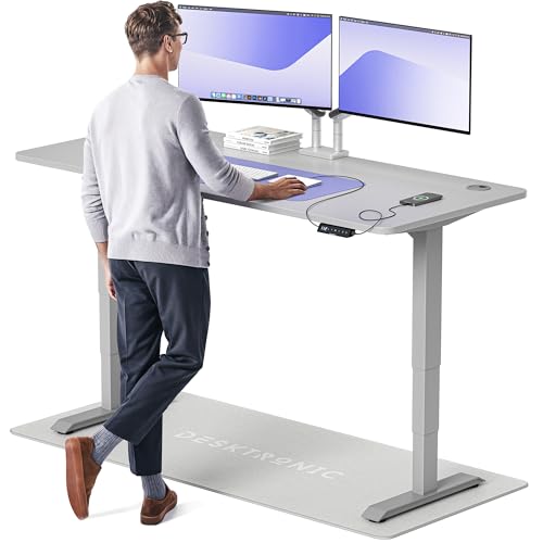 Desktronic HomePro Höhenverstellbarer Schreibtisch 180 × 80 cm – Elektrischer Schreibtisch Mit Zwei Elektrischen Motoren, Touchscreen-Steuerung und Integrierten USB-A- und USB-C-Ladeanschlüssen von Desktronic