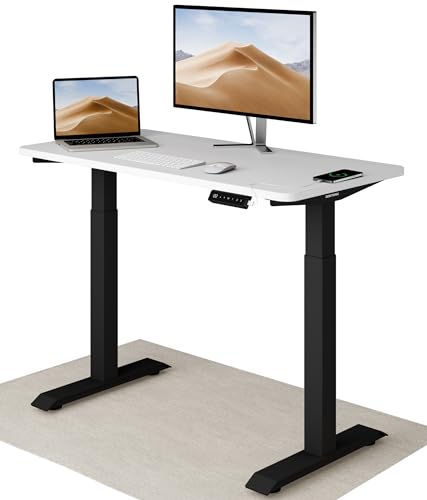 Desktronic Höhenverstellbarer Schreibtisch 120x60 cm - Stabiler Schreibtisch Höhenverstellbar Elektrisch - Standing Desk mit Touchscreen und Integrierten Ladesteckern von Desktronic