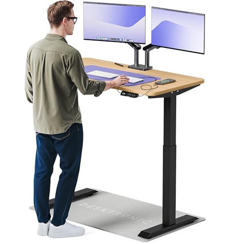 Desktronic Homeone Höhenverstellbarer Schreibtisch 120 × 60 cm – Elektrischer Schreibtisch Mit Zwei Elektrischen Motoren, Touchscreen-Steuerung Und Integrierten USB-a- Und USB-c-ladeanschlüssen von Desktronic