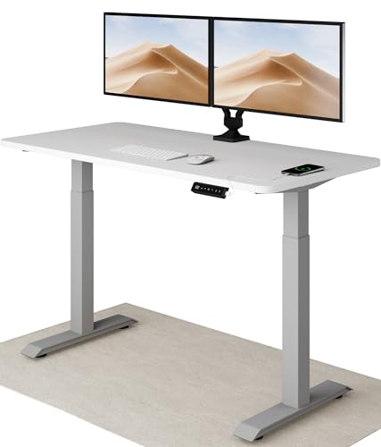 Desktronic Höhenverstellbarer Schreibtisch 140x70 cm - Stabiler Schreibtisch Höhenverstellbar Elektrisch - Standing Desk mit Touchscreen und Integrierten Ladesteckern von Desktronic