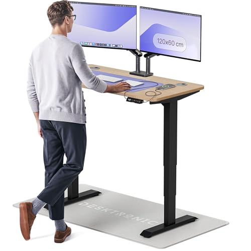 Desktronic Höhenverstellbarer Schreibtisch aus Bambus (120x60cm) – Elektrisch höhenverstellbar mit flüsterleisem Dual-Motor & Touchscreen – Hohe Tragfähigkeit – Stehtisch HomePro von Desktronic