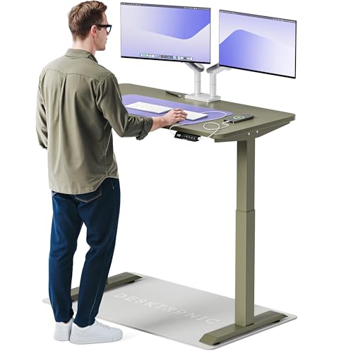 Desktronic HomeOne – Elektrisch höhenverstellbarer Schreibtisch aus, 120 × 60 cm, mit Touchscreen-Steuerung & integrierten USB-A & USB-C Ladeanschlüssen von Desktronic