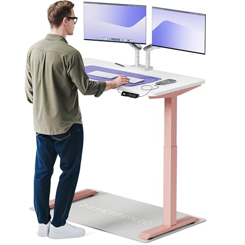 Desktronic HomeOne – Elektrisch höhenverstellbarer Schreibtisch aus, 120 × 60 cm, mit Touchscreen-Steuerung & integrierten USB-A & USB-C Ladeanschlüssen von Desktronic
