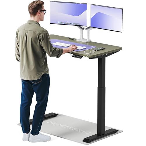 Desktronic HomeOne – Elektrisch höhenverstellbarer Schreibtisch aus, 120 × 60 cm, mit Touchscreen-Steuerung & integrierten USB-A & USB-C Ladeanschlüssen von Desktronic