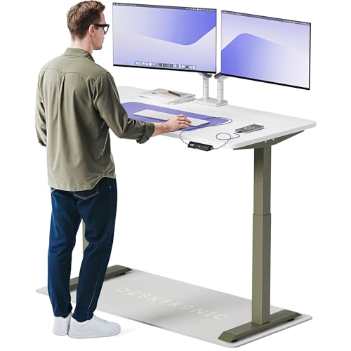 Desktronic HomeOne – Elektrisch höhenverstellbarer Schreibtisch aus, 140 × 70 cm, mit Touchscreen-Steuerung & integrierten USB-A & USB-C Ladeanschlüssen von Desktronic
