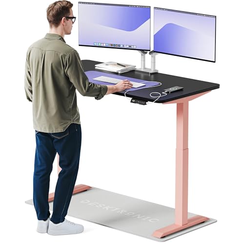 Desktronic HomeOne – Elektrisch höhenverstellbarer Schreibtisch aus, 140 × 70 cm, mit Touchscreen-Steuerung & integrierten USB-A & USB-C Ladeanschlüssen von Desktronic