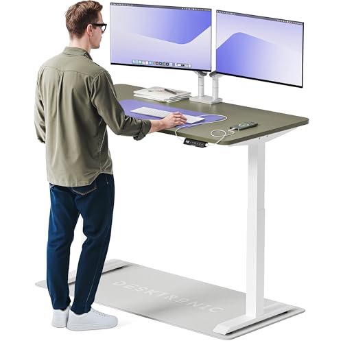 Desktronic HomeOne – Elektrisch höhenverstellbarer Schreibtisch aus, 140 × 70 cm, mit Touchscreen-Steuerung & integrierten USB-A & USB-C Ladeanschlüssen von Desktronic