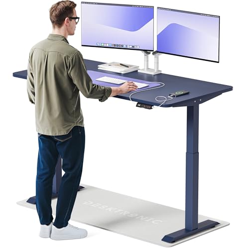 Desktronic HomeOne – Elektrisch höhenverstellbarer Schreibtisch aus, 160 × 80 cm, mit Touchscreen-Steuerung & integrierten USB-A & USB-C Ladeanschlüssen von Desktronic