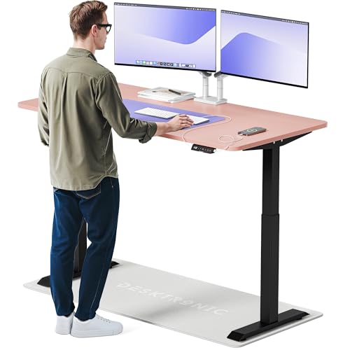 Desktronic HomeOne – Elektrisch höhenverstellbarer Schreibtisch aus, 160 × 80 cm, mit Touchscreen-Steuerung & integrierten USB-A & USB-C Ladeanschlüssen von Desktronic