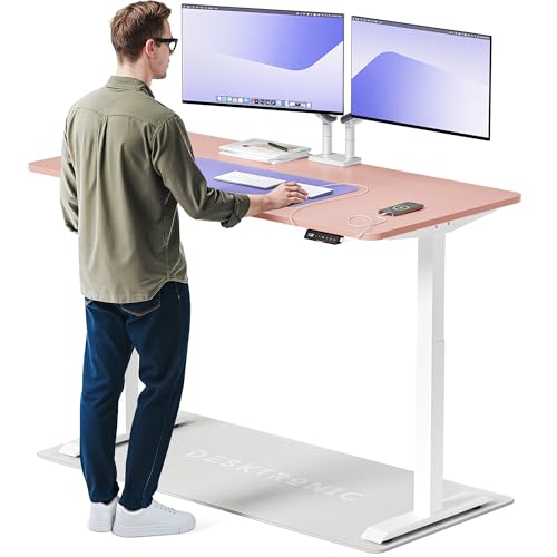 Desktronic HomeOne – Elektrisch höhenverstellbarer Schreibtisch aus, 160 × 80 cm, mit Touchscreen-Steuerung & integrierten USB-A & USB-C Ladeanschlüssen von Desktronic