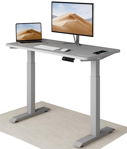 Desktronic Höhenverstellbarer Schreibtisch 120x60 cm - Stabiler Schreibtisch Höhenverstellbar Elektrisch - Standing Desk mit Touchscreen und Integrierten Ladesteckern von Desktronic