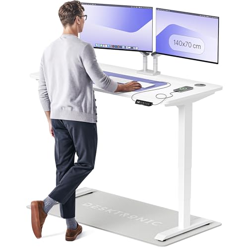 Desktronic Höhenverstellbarer Schreibtisch (140x70cm) - Schreibtisch Höhenverstellbar Elektrisch mit Flüsterleisem Dual-Motor & Touchscreen - Hohe Tragfähigkeit - Stehtisch HomePro von Desktronic