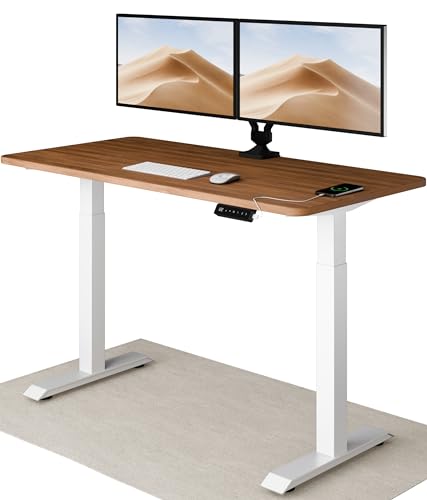 Desktronic Höhenverstellbarer Schreibtisch 140x70 cm - Stabiler Schreibtisch Höhenverstellbar Elektrisch - Standing Desk mit Touchscreen und Integrierten Ladesteckern von Desktronic